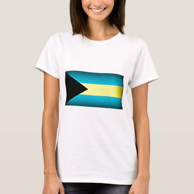 Camiseta Bandera de las Bahamas de borde oscuro (Anverso)