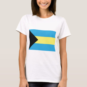 Camiseta Bandera de las Bahamas en amarillo y amarina negra