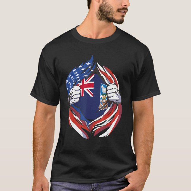 Camiseta Bandera de las Islas Falkland Orgullosa De Mi Heri (Anverso)