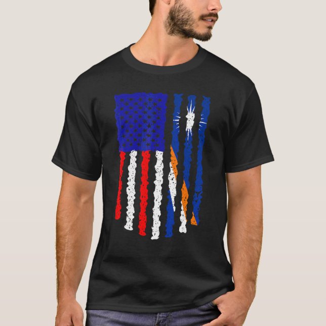 Camiseta Bandera de las Islas Marshall norteamericanas retr (Anverso)
