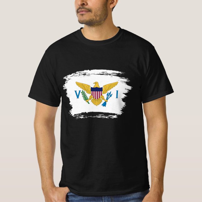Camiseta Bandera de las Islas Vírgenes de Estados Unidos (Anverso)