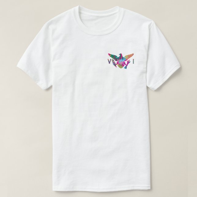 Camiseta Bandera de las Islas Vírgenes de Estados Unidos, c (Diseño del anverso)