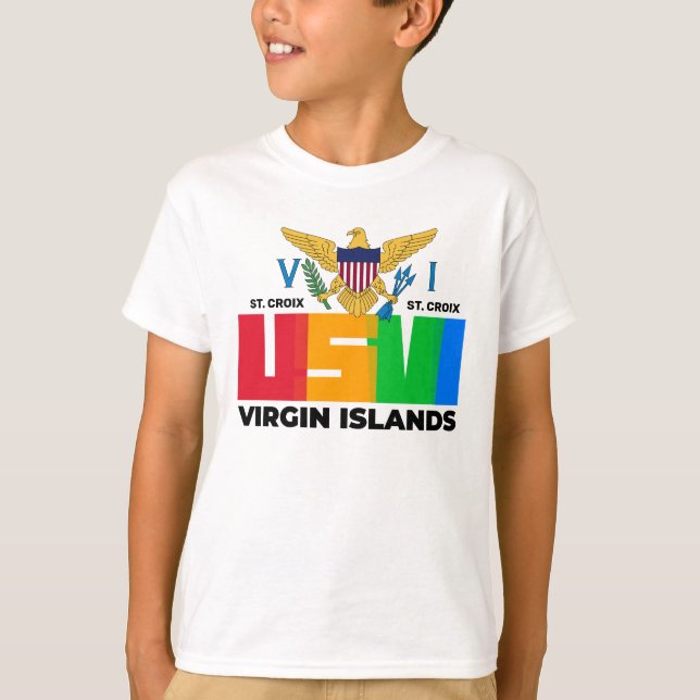 Camiseta Bandera de las Islas Vírgenes de los Estados Unido (Anverso)