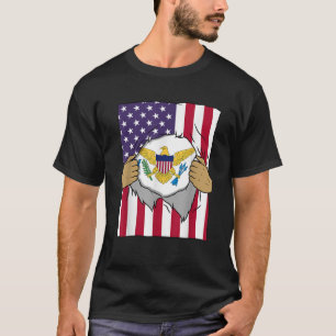 Camiseta Bandera de las Islas Vírgenes Estadounidenses dent