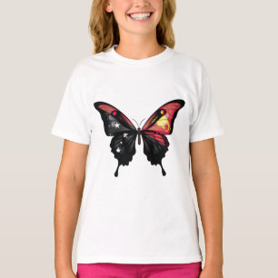 Camiseta Bandera de las mariposas Swallowtail de Papúa Nuev