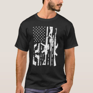 Camiseta Bandera de las pistolas de la mano Bandera Rifle S