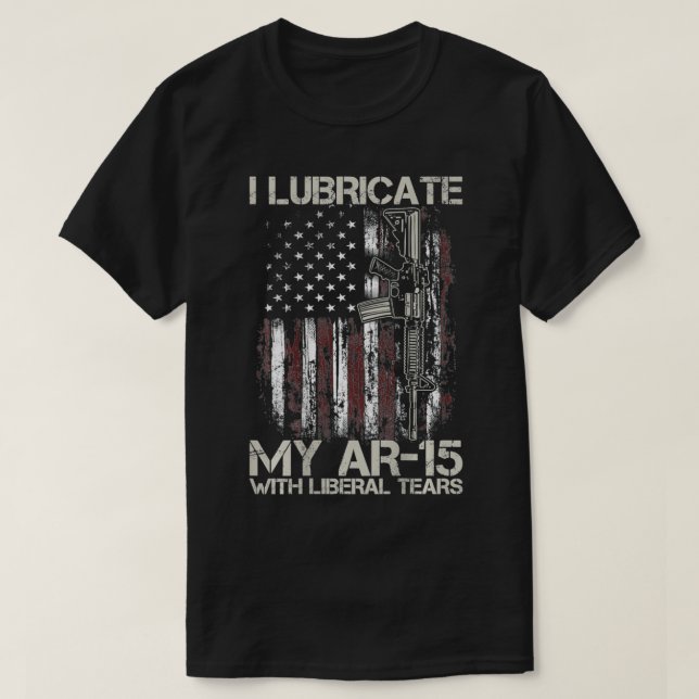 Camiseta Bandera de las pistolas Lubrico Mi Ar15 Con Lágrim (Diseño del anverso)