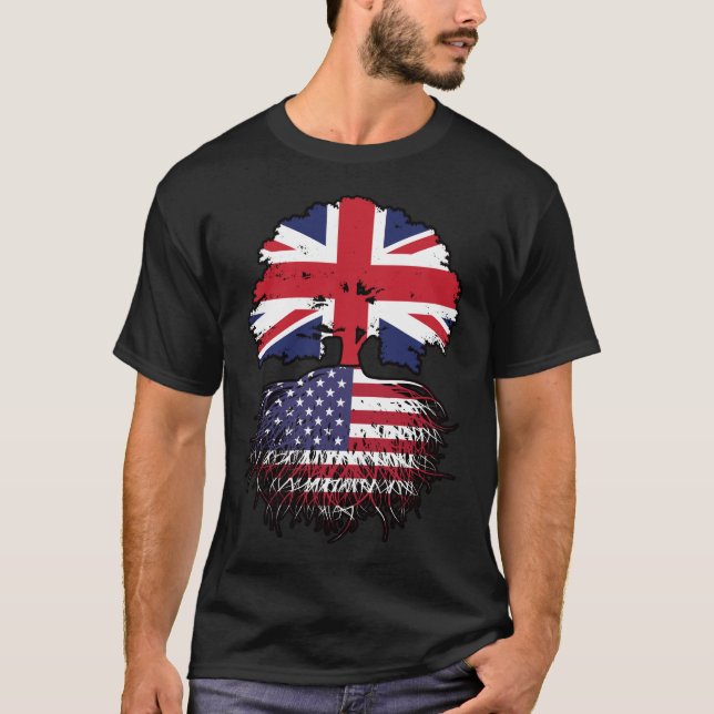 Camiseta Bandera de las raíces de los árboles estadounidens (Anverso)
