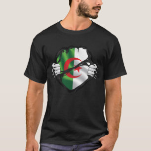 Camiseta Bandera de las raíces puras argelinas negra