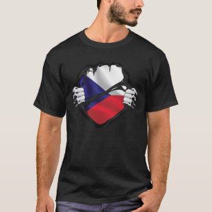 Camiseta Bandera de las raíces puras checas negra