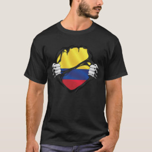 Camiseta Bandera de las raíces puras de Colombia negra