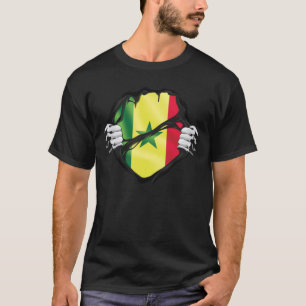 Camiseta Bandera de las raíces puras de Senegal negra