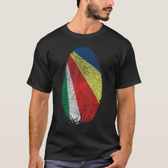 Camiseta Bandera de las Seychelles en mi ADN para las Seych (Anverso)