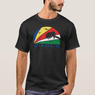 Camiseta Bandera de las Seychelles Playa virgen Sunset Afri