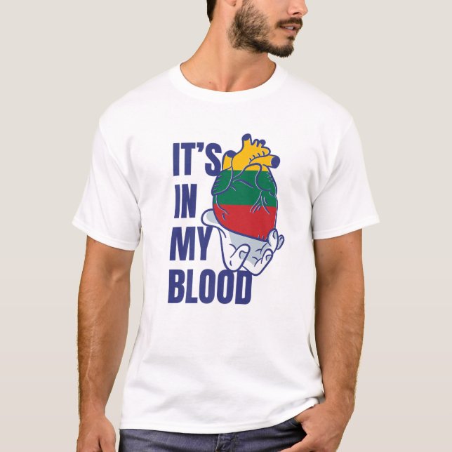 Camiseta Bandera de las venas de sangre lituana Lituania (Anverso)
