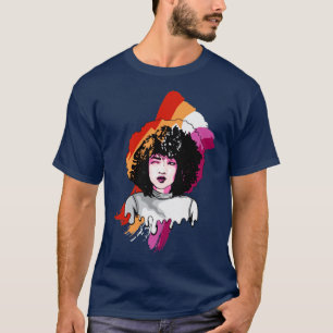 Camiseta Bandera de lesbianas gay afro Chica Historia negra
