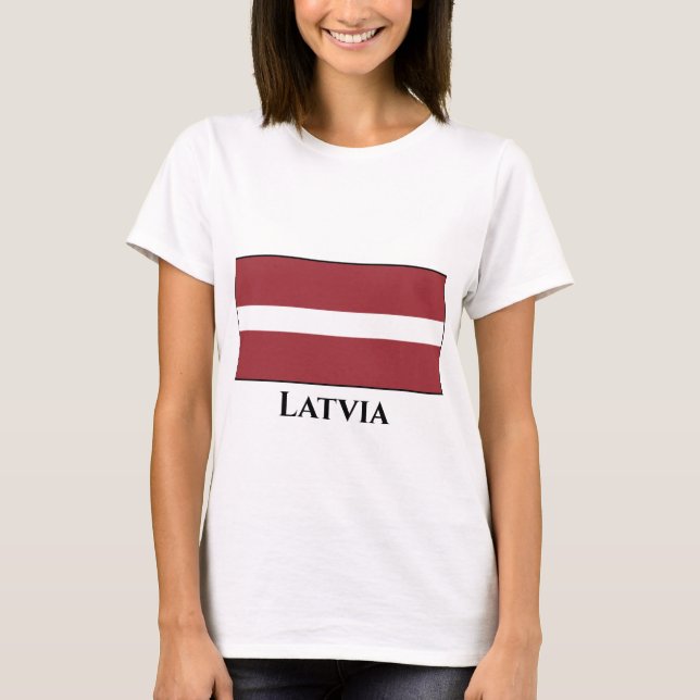 Camiseta Bandera de Letonia (letón) (Anverso)