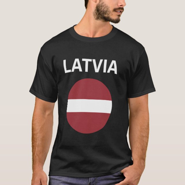Camiseta Bandera de Letonia Moderna (Anverso)