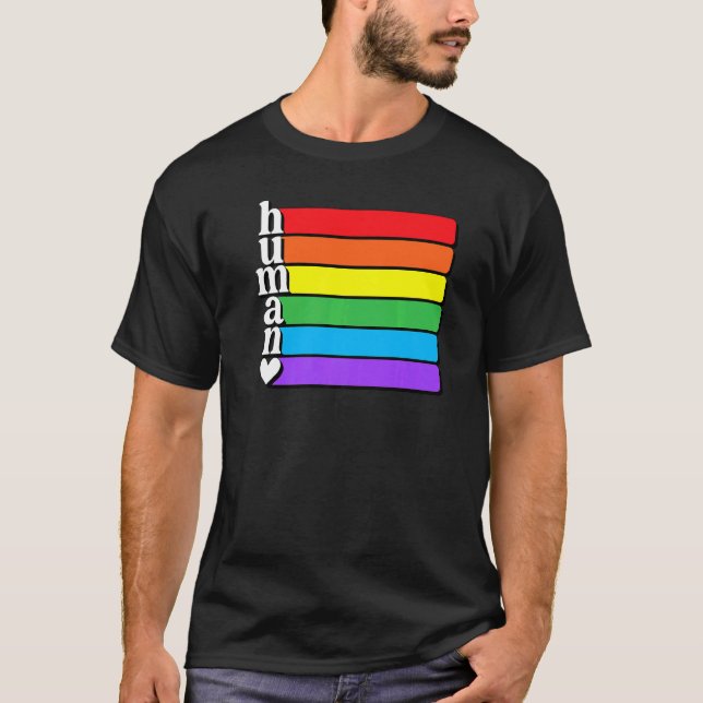 Camiseta Bandera De Lgbt Derechos Humanos Gay Lesbiana Tran (Anverso)