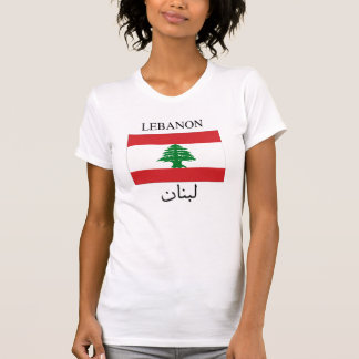 Camiseta Bandera de Líbano - inglés y árabe