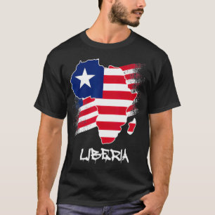 Camiseta Bandera de Liberia con mapa de África amar a Liber