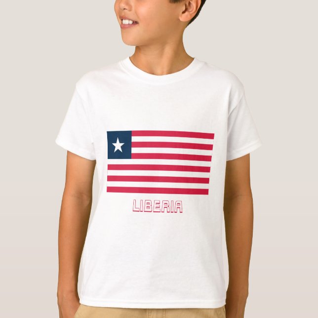 Camiseta Bandera de Liberia con nombre (Anverso)