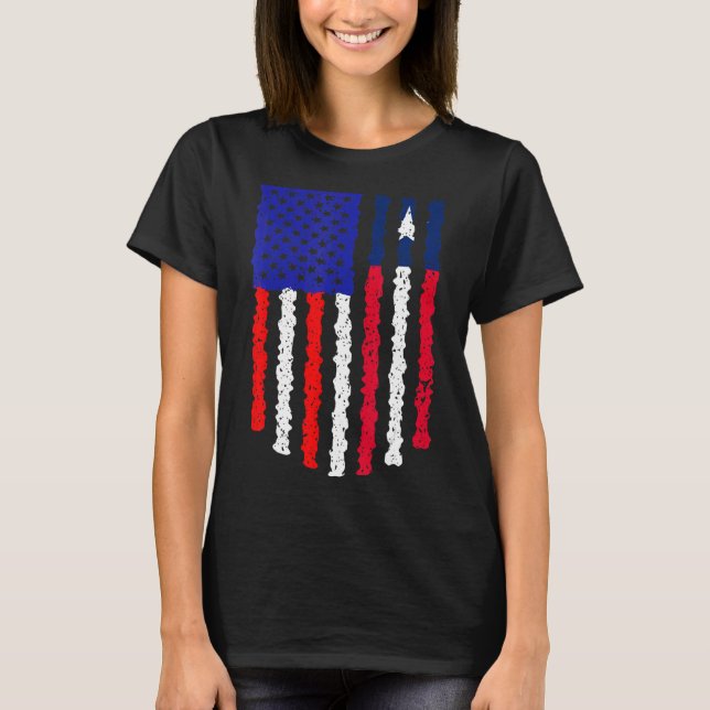 Camiseta Bandera de Liberia Patriótica Norteamericana Retro (Anverso)
