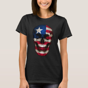 Camiseta Bandera de Liberia Skull las raíces liberianas org