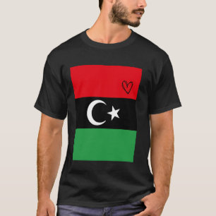 Camiseta Bandera de Libia Herencia Nacional del Corazón de 