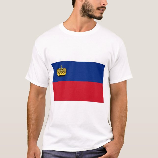 Camiseta Bandera de Liechtenstein (Anverso)
