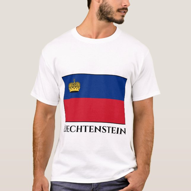 Camiseta Bandera de Liechtenstein (Anverso)
