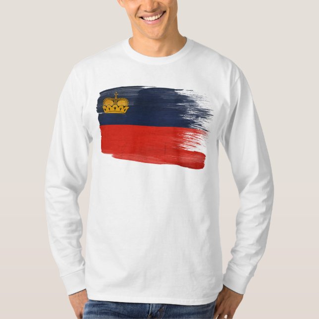 Camiseta Bandera de Liechtenstein (Anverso)