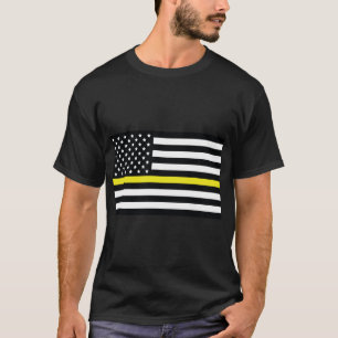 Camiseta Bandera de línea amarilla, bandera estadounidense 