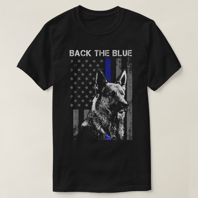 Camiseta Bandera de líneas azules finas de Back The Blue Pa (Diseño del anverso)