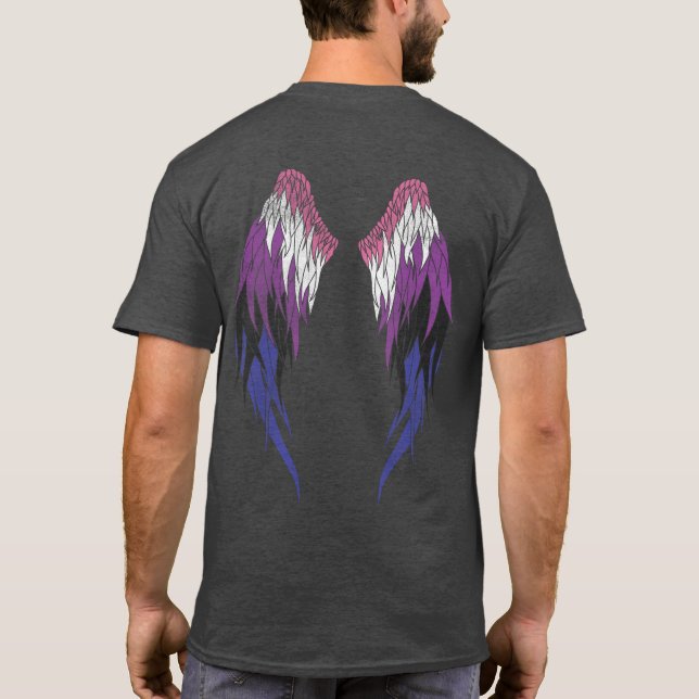 Camiseta Bandera de líquido de género - Ángel Wings (Reverso)