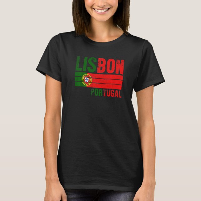 Camiseta Bandera de Lisboa Portugal hombres portugueses muj (Anverso)