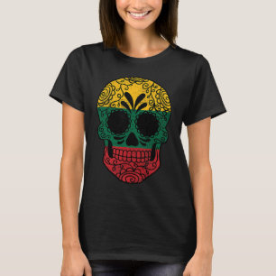 Camiseta Bandera de Lituania  Calavera de Azúcar Lituano Vi