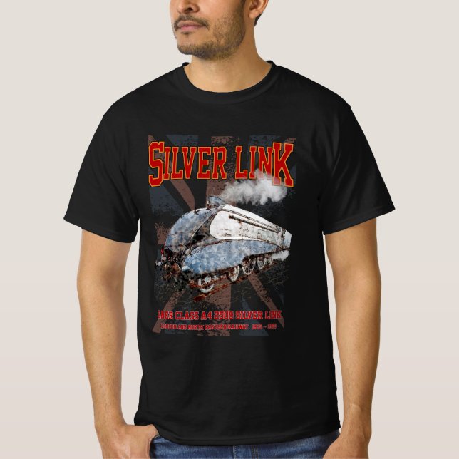 Camiseta Bandera de Locomotive UK Silver Link LNER Clase A4 (Anverso)
