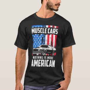 Camiseta Bandera de los autos clásicos 4 de julio Motor V8