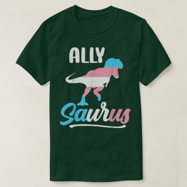 Camiseta Bandera de los dinosaurios transgénero Allysaurus  (Diseño del anverso)