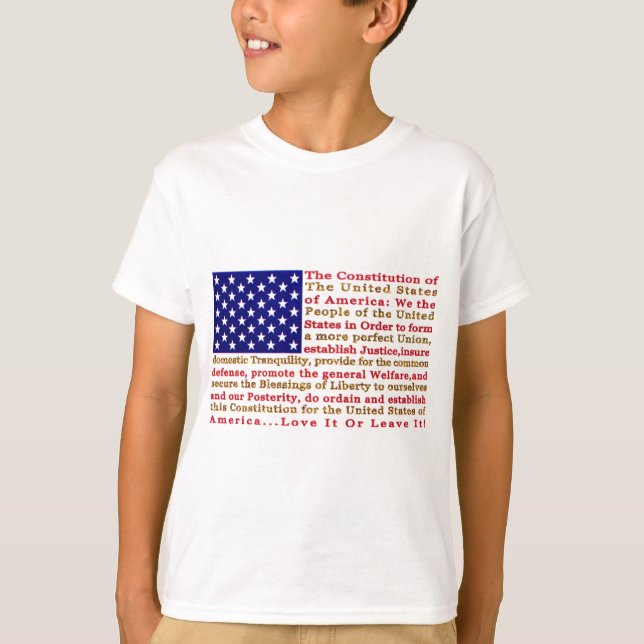 Camiseta Bandera de los E.E.U.U. americanos con palabras la (Anverso)