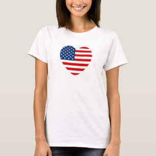 Camiseta Bandera de los E.E.U.U. de la forma del corazón
