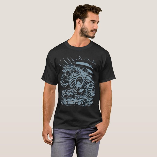 CAMISETA BANDERA DE LOS E.E.U.U. DEL MONSTER TRUCK (Anverso completo)