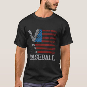 Camiseta Bandera De Los Ee.Uu. Bates Cruzados De Béisbol Pl