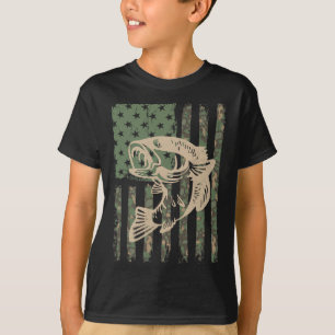 Camiseta Bandera De Los Ee.Uu. Boca Grande B Pesca 1