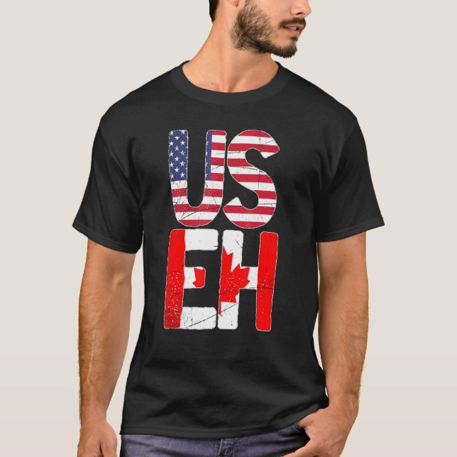 Camiseta Bandera De Los Ee.Uu. Canadiense Maple Leaf Useh C (Anverso)