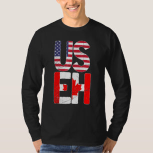 Camiseta Bandera De Los Ee.Uu. Canadiense Maple Leaf Useh C