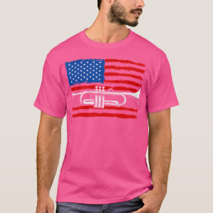 Camiseta Bandera De Los Ee.Uu. De Trumpet Divertida