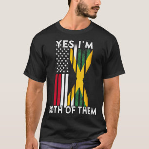 Camiseta Bandera De Los Ee.Uu. Jamaica Medio Americana Heri