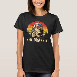 Camiseta Bandera De Los Ee.Uu. Retro Ben Drankin Celebració